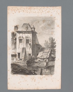 Gezicht op een huis aan het water