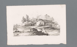 Gezicht op een huis gelegen aan een rivier