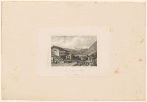 Gezicht op een huis in de Zwitserse Alpen nabij Brig