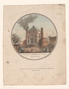 Gezicht op een huis met rookpluim