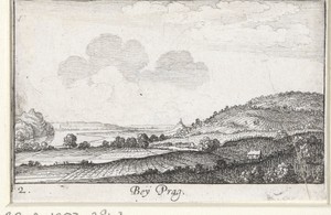 Gezicht op een landschap in de omgeving van Praag