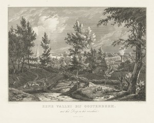 Gezicht op een landweg naar het dorp Oosterbeek