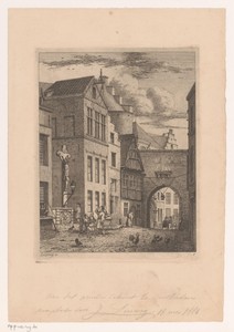 Gezicht op een oude burchtpoort in Antwerpen