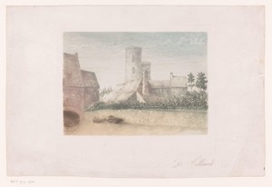 Gezicht op een oude stadswal