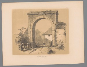 Gezicht op een stadspoort
