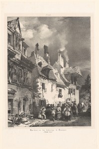 Gezicht op een straat in de buitenwijk van Besançon