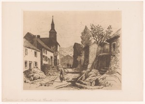 Gezicht op een straat in een bergdorp