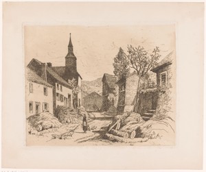 Gezicht op een straat in een bergdorp