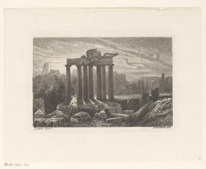 Gezicht op een tempel in Rome