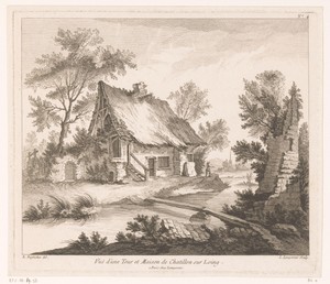 Gezicht op een toren en een huis in Châtillon