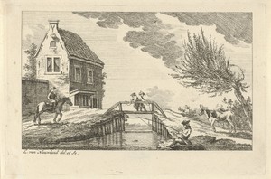 Gezicht op een vaart met brug