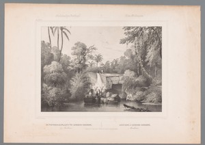 Gezicht op een waterval in Goeroe-Goeroe te Ambon