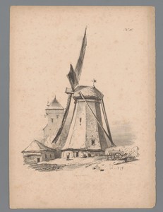 Gezicht op een windmolen