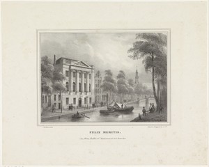 Gezicht op Felix Meritis aan de Keizersgracht in Amsterdam