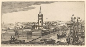 Gezicht op fort Weichselmünde