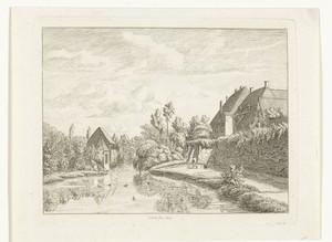 Gezicht op gracht en buitenmuren van kasteel