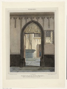Gezicht op graftombe in de Stevenskerk in Nijmegen