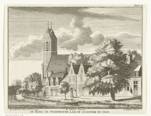 Gezicht op Grote of Sint Michaëlskerk te Oudewater
