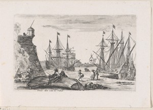 Gezicht op haven van Calais