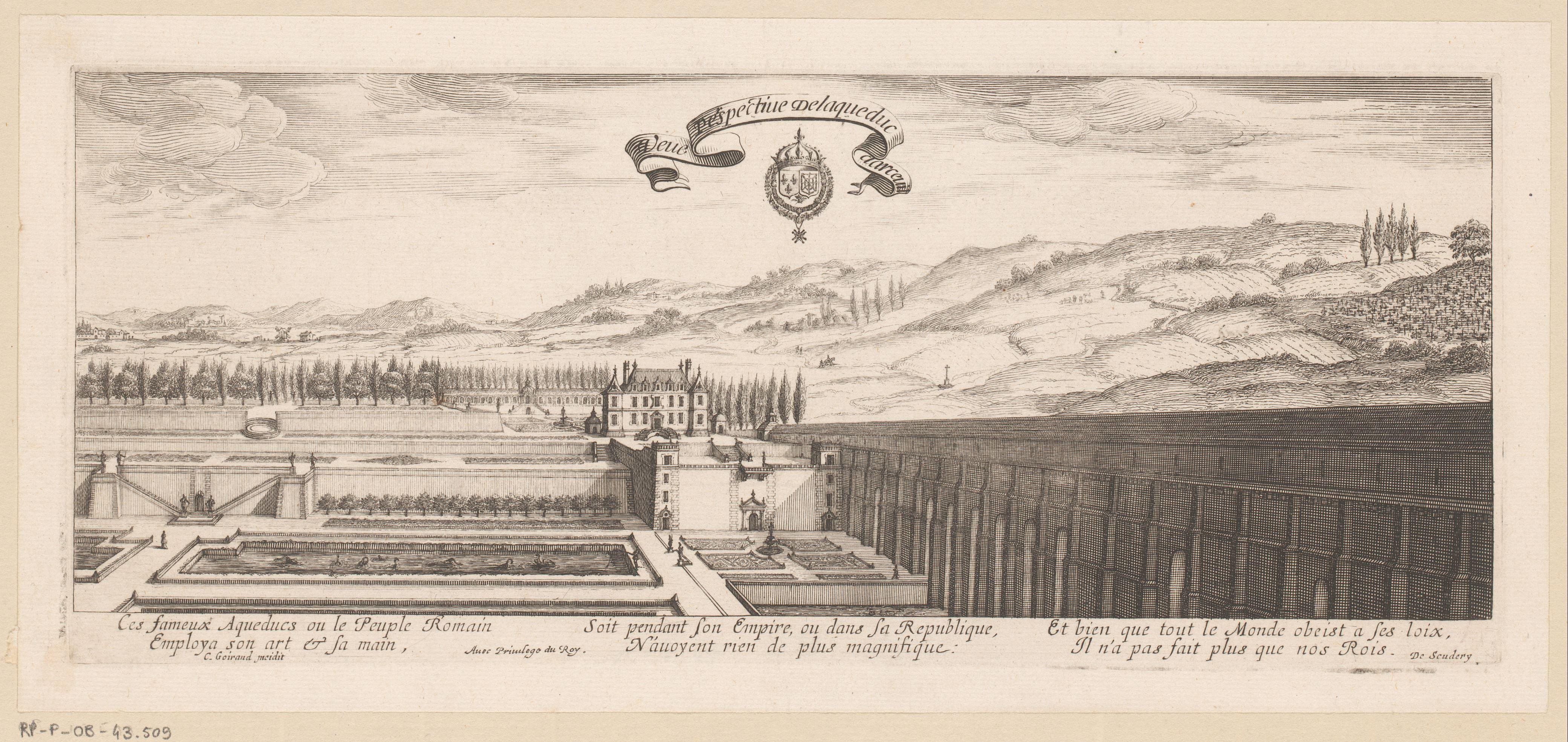 Gezicht op het aquaduct van Arcueil by Claude Goyrand