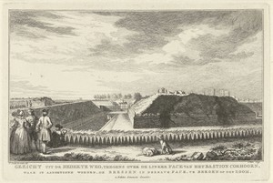 Gezicht op het bastion Coehoorn te Bergen op Zoom