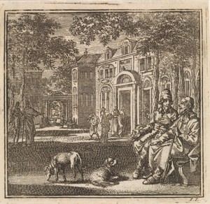 Gezicht op het binnenplein van een Proveniershuis