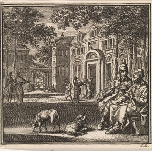 Gezicht op het binnenplein van een Proveniershuis
