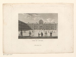 Gezicht op het Cour Carrée van het Palais du Louvre te Parijs