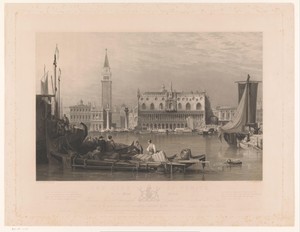 Gezicht op het Dogepaleis en San Marcoplein te Venetië