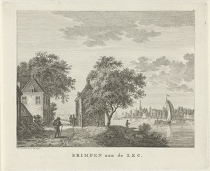 Gezicht op het dorp Krimpen aan de Lek