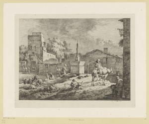 Gezicht op het dorpsplein van Bourg-Saint-Andéol
