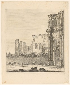 Gezicht op het Forum Romanum met de Boog van Constantijn en de Palatijn