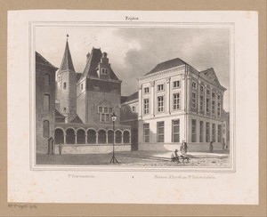 Gezicht op het Gravensteen in Leiden