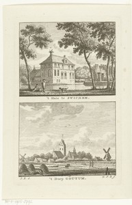 Gezicht op het Huis te Swichum en dorpsgezicht te Goutum