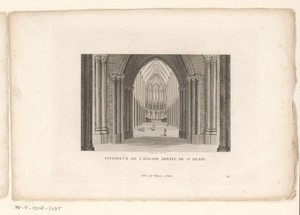 Gezicht op het interieur van de Kathedraal van Saint-Denis