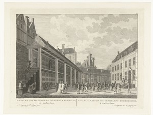 Gezicht op het jongenshuis van het Burgerweeshuis te Amsterdam