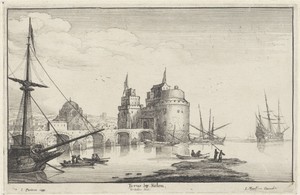 Gezicht op het kasteel St. Louis te Sidon, Libanon