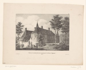 Gezicht op het kasteel van Lahamaide
