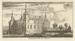 Gezicht op het kasteel van Schoten