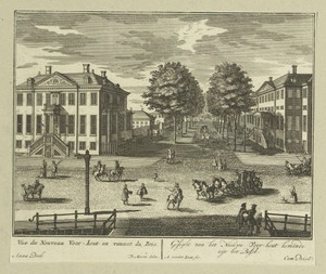 Gezicht op het Korte Voorhout te Den Haag