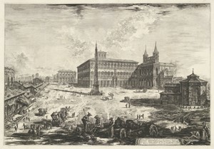 Gezicht op het Lateraan te Rome met de Sint-Jan van Lateranen