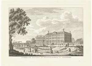 Gezicht op het Lutherse Diaconiehuis te Amsterdam