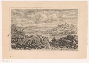 Gezicht op het meer van Albano en Castel Gandolfo