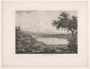 Gezicht op het meer van Nemi