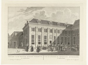 Gezicht op het meisjeshuis van het Burgerweeshuis te Amsterdam
