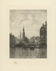 Gezicht op het Muntplein van Amsterdam