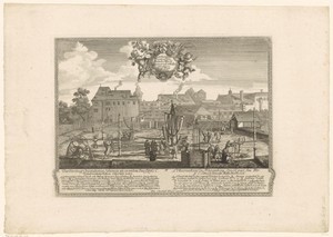 Gezicht op het Neurenbergse observatorium van Georg Christoph Eimmart