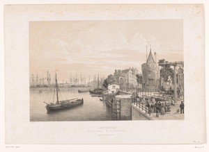 Gezicht op het Oosterdok te Amsterdam