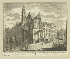 Gezicht op het Oude Stadhuis te Den Haag