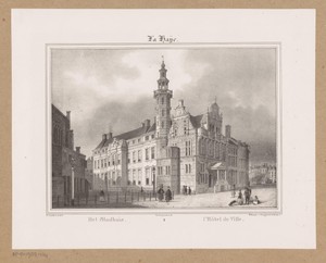 Gezicht op het Oude Stadhuis van Den Haag